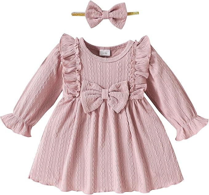 Mioglrie Baby Girl Dress Toddler Girls' Dresses 3 6 9 12 18 24 Months 2t 3t Girls Clothes Fall Winter Outfits