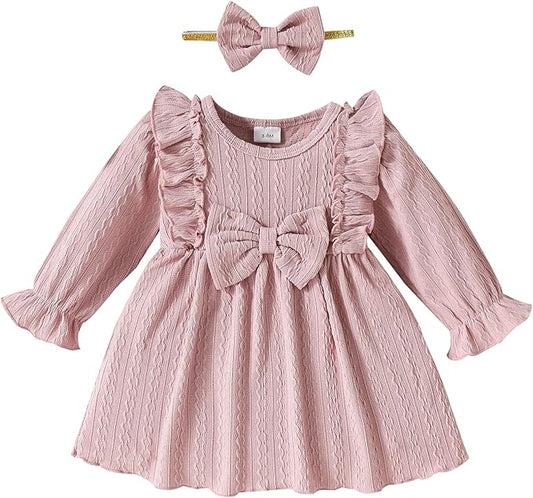 Mioglrie Baby Girl Dress Toddler Girls' Dresses 3 6 9 12 18 24 Months 2t 3t Girls Clothes Fall Winter Outfits