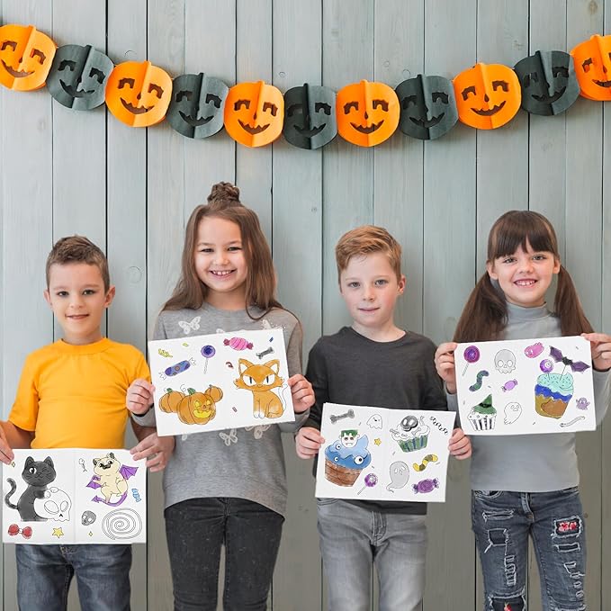 KiDEPOCH Halloween Mini Coloring Books, 24pcs Small Coloring Booklets for Party Favors Bulk, Great Creativing Gifts for Daily