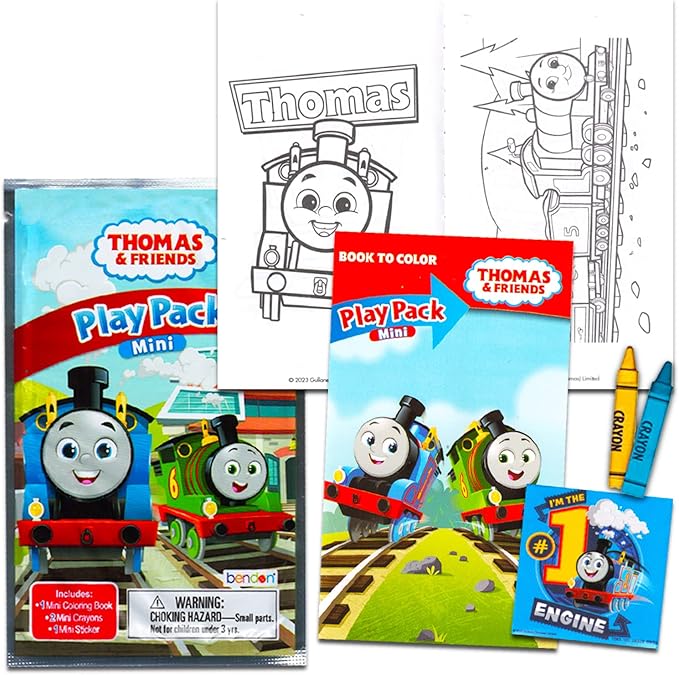 Thomas and Friends Mini Party Favors Set for Kids - Bundle with 24 Mini Thomas the Train Grab n Go Play Packs with Coloring Pages, Stickers, More (Thomas and Friends Birthday Party Supplies)