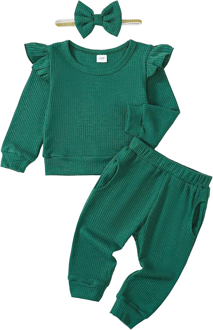 Mioglrie Baby Girl Clothes Infant Toddler Girls Fall Winter Outfits Sweatshirts Clothing Set 3 6 12 18 24 Month 2T 3T