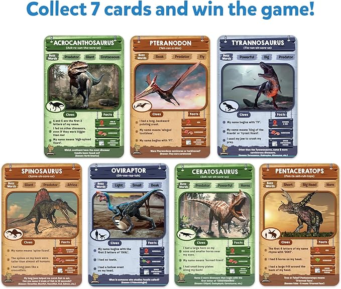 Skillmatics Card Game - Guess in 10 Dinosaurs, Perfect for Boys, Girls, Kids, and Families Who Love Toys, Travel Games, Gifts for Ages 8, 9, 10 & Up