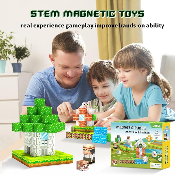 Magnetic Blocks, Magnetic Building Blocks for Kids Toys, Creative Preschool Sensory Autism Magnet Toys for Ages 3-5 5-7 8-13,Christmas Birthday for 3+ Years Old Girls & Boys