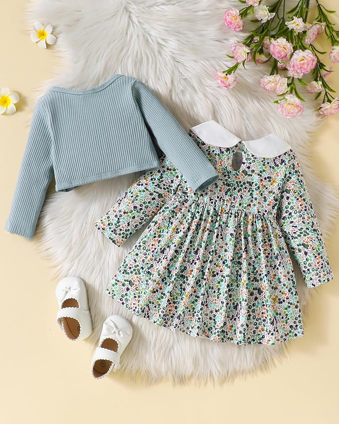 Mioglrie Toddler Baby Girl Dress Fall Winter Outfits Coat Baby Girls Dresses 6 9 12 18 24 Months 2t 3t Girl Clothes