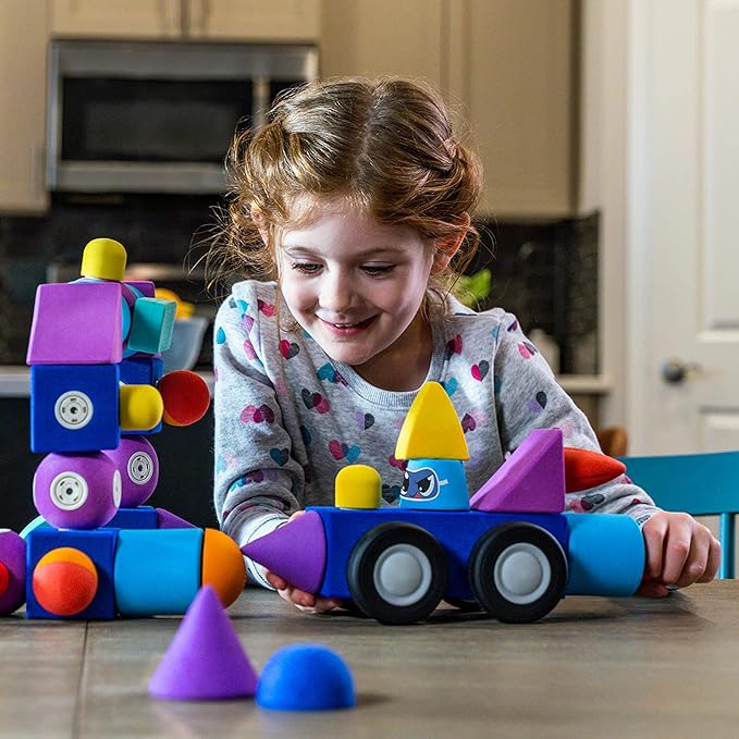 Magnetic Foam Blocks – STEM Preschool Toys for Children, Toddlers, Boys and Girls, The Ultimate Bath Toy – 50 Piece Set, Bath Building Blocks, Engineering Toys for Kids 3-6