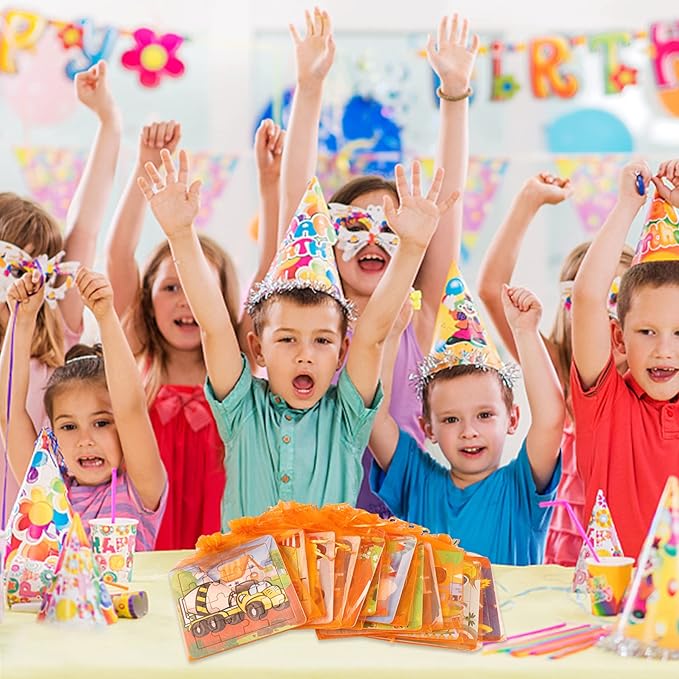 SANNIX 12 Pack Wooden Jigsaw Puzzles for Toddlers 3 4 5 Years Old, Party Favors Transportation Jigsaw for Kids, Educational Puzzles Travel Toy with 12 Organize Bags