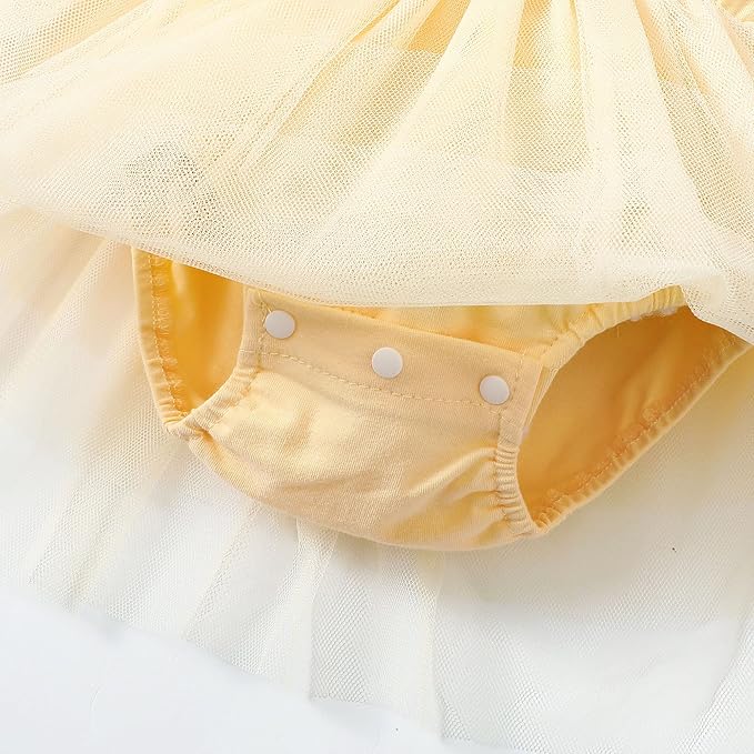 Baby Girl Ruffle Sleeve Romper Dress Outfit Newborn Princess Tulle Dresses Infant Jumpsuit Tutu Skirt Set Clothes