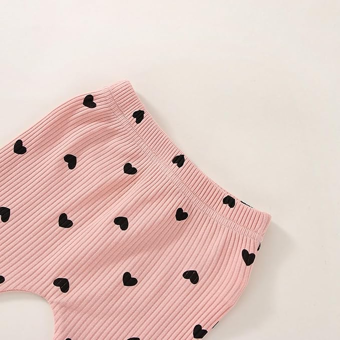 Baby Girl Clothes Newborn Infant Fall Winter Outifts Ribbed Ruffle Long Sleeve Romper Pant Outfit Set 3pcs 0-18Months