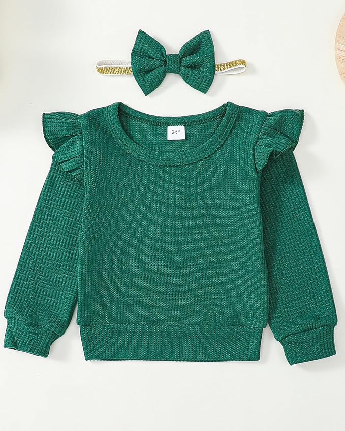 Mioglrie Baby Girl Clothes Infant Toddler Girls Fall Winter Outfits Sweatshirts Clothing Set 3 6 12 18 24 Month 2T 3T