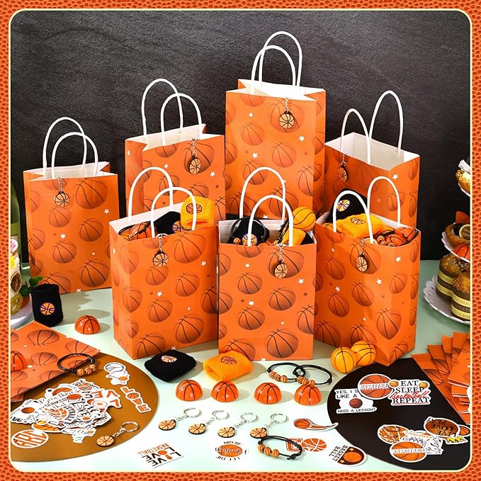 Aoriher 162 Pcs Basketball Party Favors, Basketball Party Gift Goodie Bag Fillers Foam Basketballs Tattoo Stickers Keychains Sticker Charm Bracelets Sport Wristband Pull Back Cars for Party Supplies