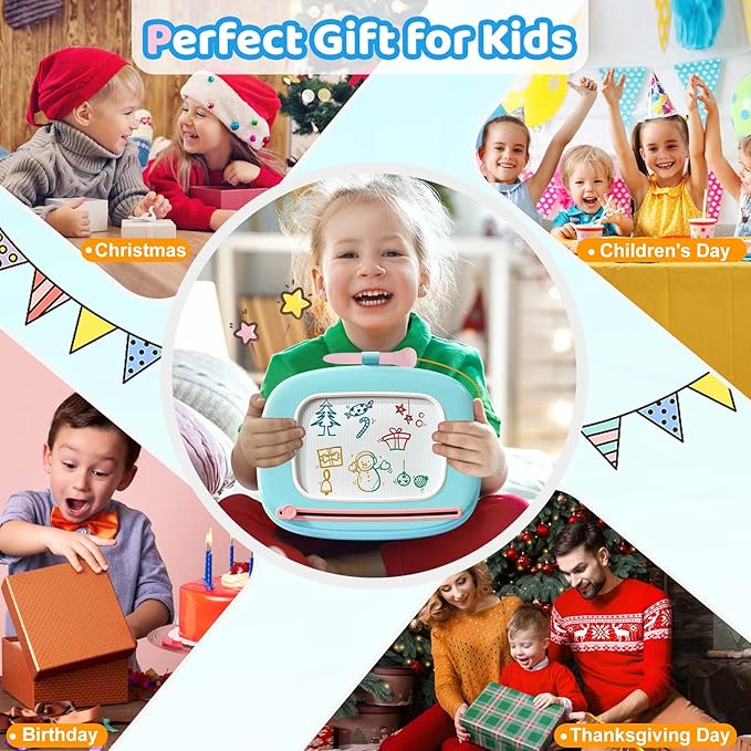 Kikidex Toddlers Toys Age 1-3, Magnetic Drawing Board, Toddler Girl Toys for 1-2 Year Old, Doodle Board Pad Learning and Educational Toys for 1 2 3 Year Old Baby Kids Birthday Gift (Purple)