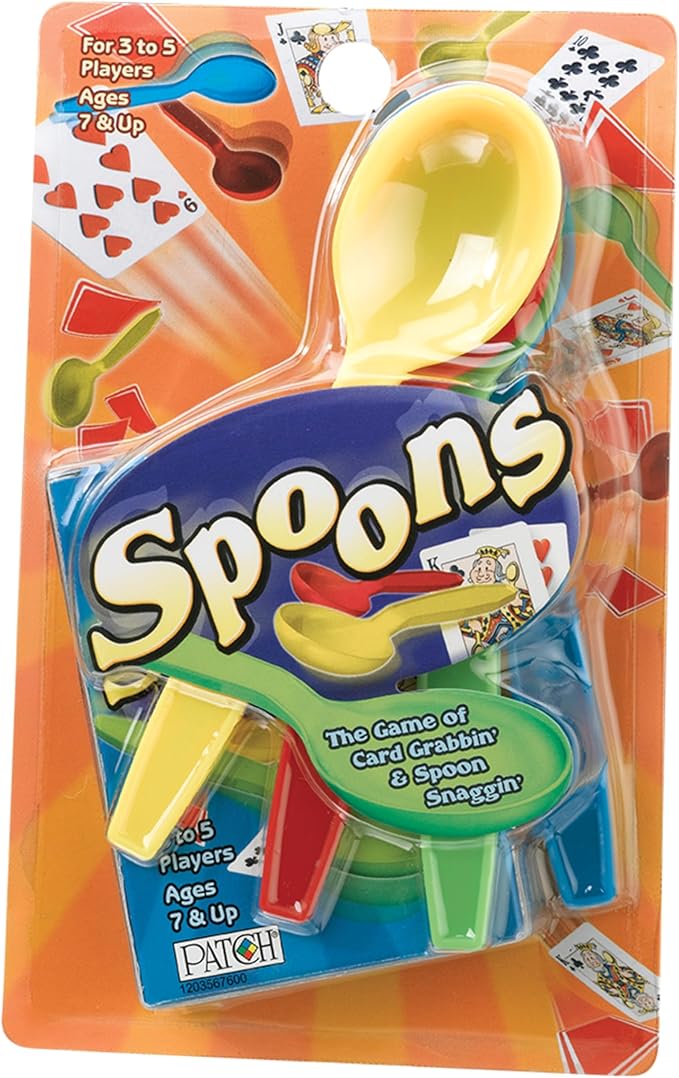 Spoons Card Games for Kids - Spoons Game, Deck of Cards, Fun Family Games for Kids and Adults, Playing Cards, Game Night, Travel Games, 3-5 Multi-Player Card Game, Games for Adults, Ages 7+