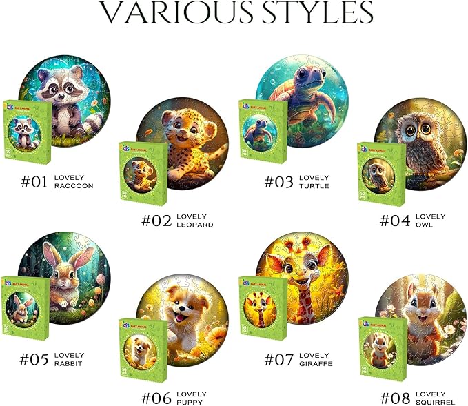 Wooden Jigsaw Puzzles for Kids Ages 4-6, 50 Piece Unique Shape Animal Theme Puzzle - Preschool Learning Educational Toys for Kids 3+, Valentines Day Birthday Easter Gifts for Kids Girls Boys (leopard)