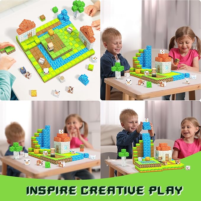 Magnetic Blocks, Magnetic Building Blocks for Kids Toys, Creative Preschool Sensory Autism Magnet Toys for Ages 3-5 5-7 8-13,Christmas Birthday for 3+ Years Old Girls & Boys