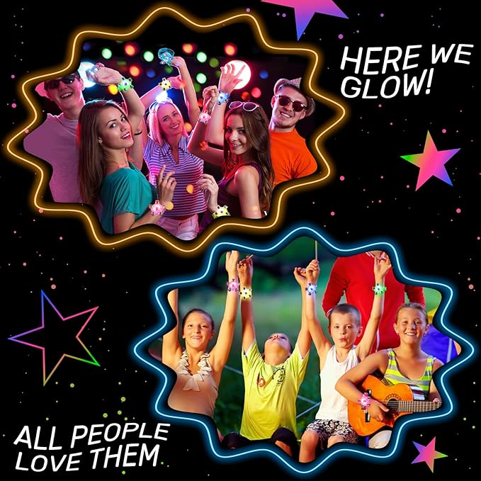 36 Pack LED Light Up Fidget Spinner Wristbands Party Favors for Kids 4-8 8-12, Glow in Party Supplies, Return Gifts for Kids Birthday Halloween