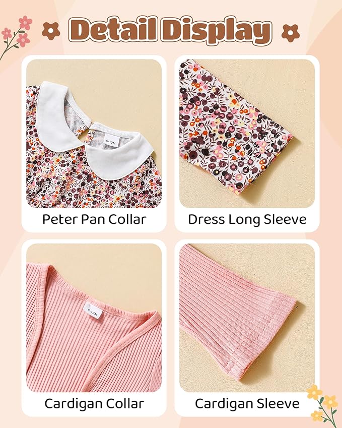 Mioglrie Toddler Baby Girl Dress Fall Winter Outfits Coat Baby Girls Dresses 6 9 12 18 24 Months 2t 3t Girl Clothes