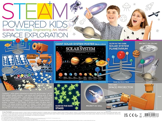 4M 405537 STEAM Powered Large Space Project Exploration Kit for Kids Ages 5+, Multi Coloured