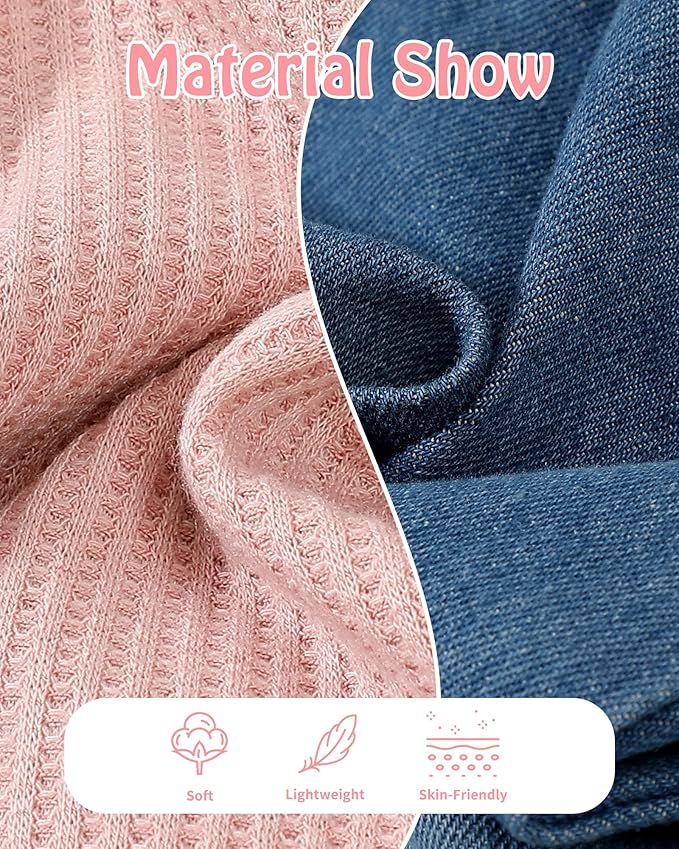 Mioglrie Toddler Baby Girl Clothes 2T 3T 4T 12 18 24 Months Toddler Fall Winter Girls Outfit Jeans Pants Clothing Set
