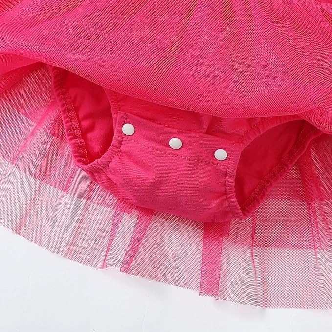 Baby Girl Ruffle Sleeve Romper Dress Outfit Newborn Princess Tulle Dresses Infant Jumpsuit Tutu Skirt Set Clothes