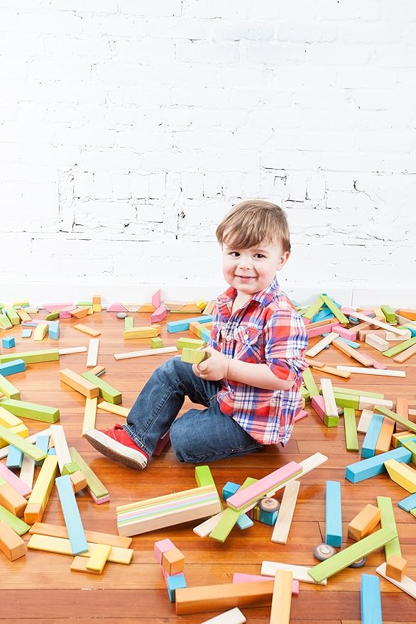 24 Piece Tegu Magnetic Wooden Block Set, Blossom, 1-99 years old
