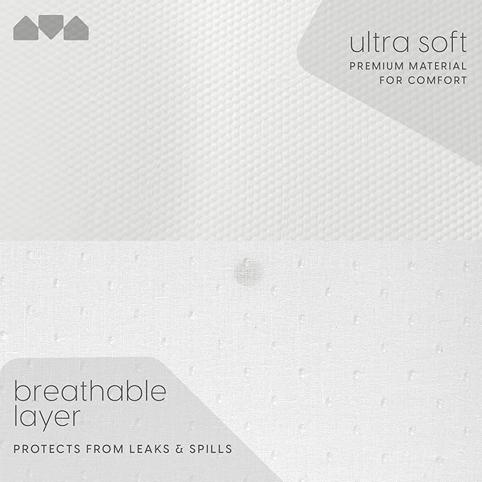 Milliard 2-Inch Ventilated Memory Foam Crib and Toddler Bed Mattress Topper with Removable Waterproof 65-Percent Cotton Non-Slip Cover - 52" x 27" x 2" White