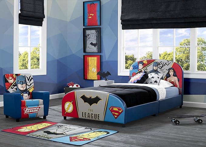 Delta Children Upholstered Twin Bed DC Comics Justice League