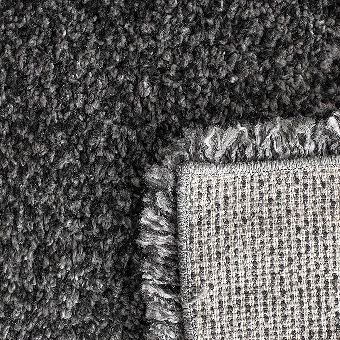 SAFAVIEH Royal Shag Collection Runner Rug - 2'2" x 8', Charcoal, Non-Shedding & Easy Care, 2-inch Thick Ideal for High Traffic Areas in Living Room, Bedroom (RYG117H)