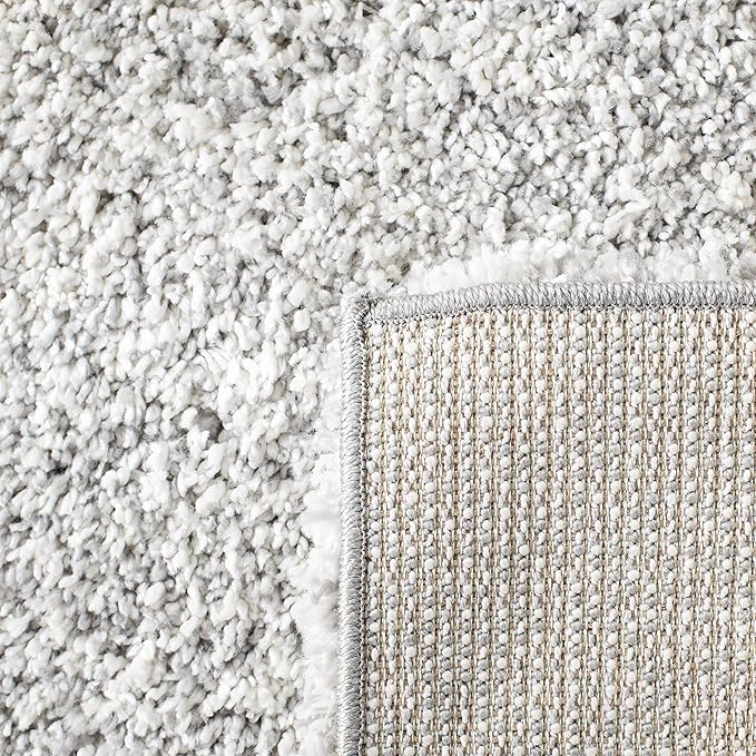 SAFAVIEH Royal Shag Collection Runner Rug - 2'2" x 8', Light Grey, Non-Shedding & Easy Care, 2-inch Thick Ideal for High Traffic Areas in Living Room, Bedroom (RYG117G)