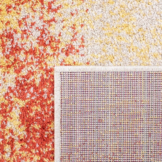 SAFAVIEH Adirondack Collection Runner Rug - 2'6" x 8', Rust & Gold, Modern Abstract Design, Non-Shedding & Easy Care, Ideal for High Traffic Areas in Living Room, Bedroom (ADR112P)