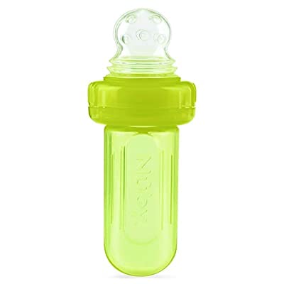 Nuby EZ Squee-Z Silicone Self Feeding Baby Food Dispenser (Green, 1 Count (Pack of 1))