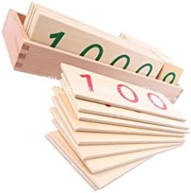 Adena Montessori Materials-Small Wooden Number Cards with Box (1-9000)