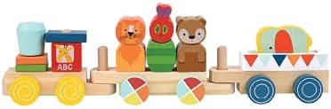 KIDS PREFERRED World of Eric Carle The Very Hungry Caterpillar Wooden Train Set, 12 Pieces