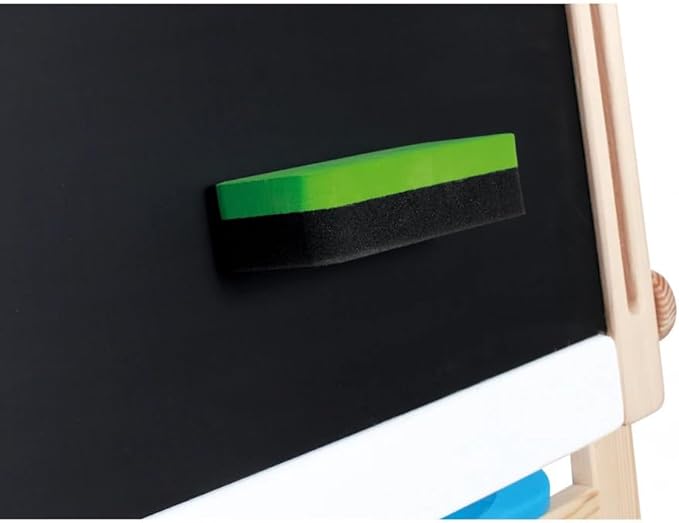 Adjustable Wooden Easel by Scratch Europe – 2-in-1 Chalkboard and Dry Erase Magnet Set for Kids – Paint, Color and Draw – Encourages Imaginative and Developmental Play – Engaging Learning – Ages 3+