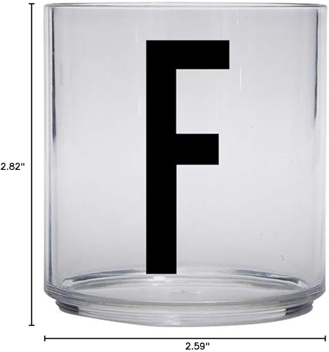 Design Letters Tritan Dinnerware Cups for Kids A-Z 6 Oz| Kids Glass Designed in Denmark for Baby feeding | Toddler Cup for Drinking | Unbreakable Tableware for Baby|Stackable Tumbler Cup BPA/BPS Free