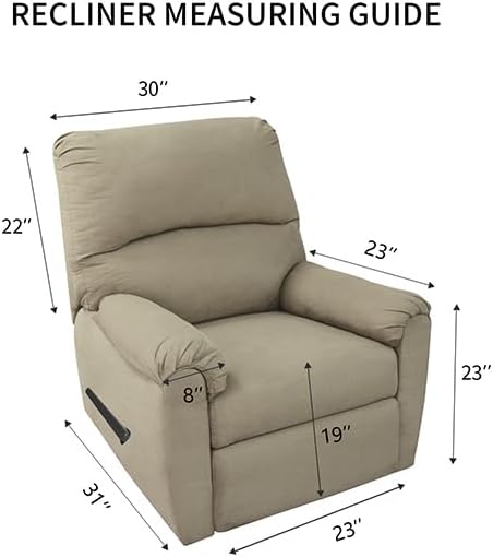 PureFit 100% Dual Waterproof Recliner Cover, Waterproof Couch Cover for Recliner - Stretch Non Slip Fleece Sofa Covers Washable, Leakproof Furniture Protector for Kids, Pets (Recliner, Grayish Green)