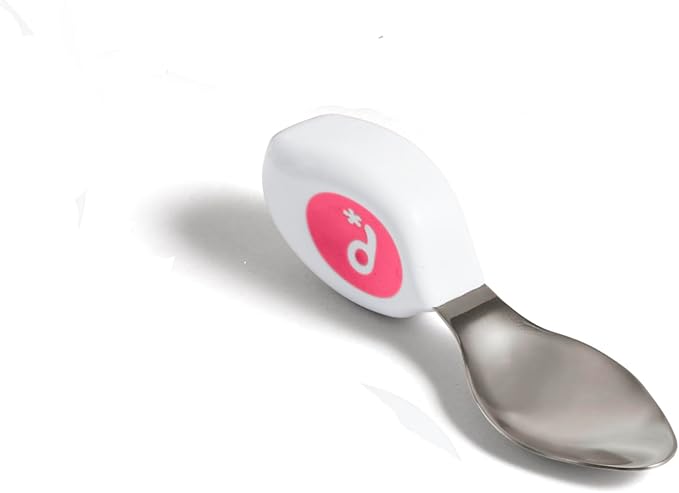 doddl Toddler Utensils, Ergonomic Fork Spoon and Knife Set for Self Feeding, Stainless Steel Silverware for 1-3 Year Olds, BPA Free, Dishwasher Safe (Magenta)