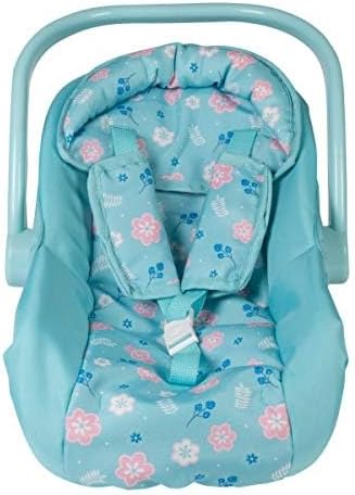 Adora Baby Doll Car Seat with with Removable Seat Cover - Machine Washable, Fits Most Dolls & Plush Animals Up To 20”, Birthday Gift For Children Ages 2+ - Blue Flower Power