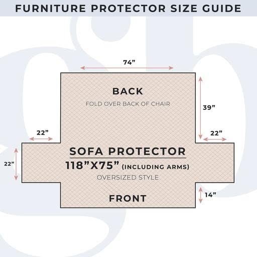 Great Bay Home Reversible Floral Patchwork Furniture Protector Scalloped Edge Stain Resistant Printed Furniture Protector Maribel Collection (Sofa, Taupe/Blue)