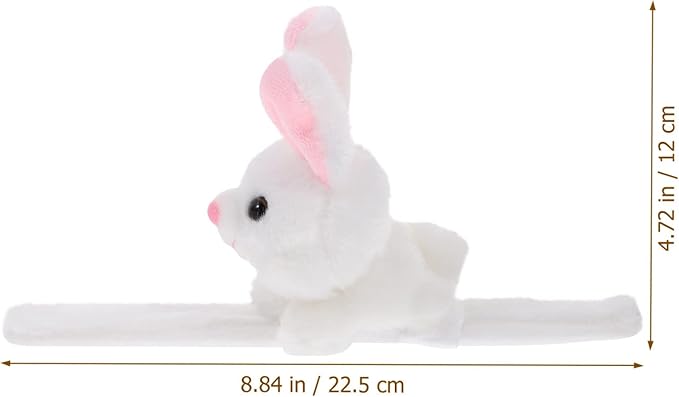 Animals Slap Bracelet Rabbit Slap Bracelet Plush Stuffed Animal Hugger Snap Wristband Plush Rabbit Toy for Kids Party Favors