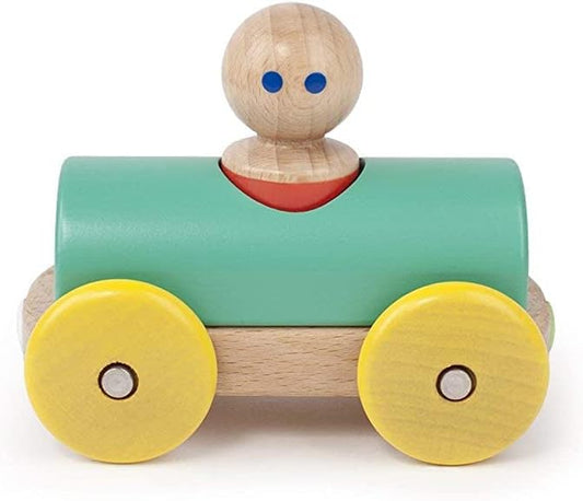 3 Piece Tegu Magnetic Racer Building Block Set, Teal Big Top