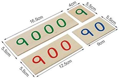 Adena Montessori Materials-Small Wooden Number Cards with Box (1-9000)