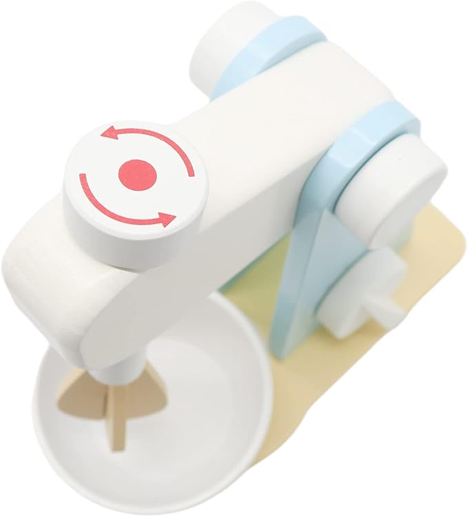 Wooden Kitchen Mixer Set, Bake-Cookie Blender Toy Play Kitchen Accessories, Education Pretend Play Game Interactive Early Learning Toys for Kids, Birthday Gift for 3 4 5 6 7 Ages Boys Girls, 9 Pieces