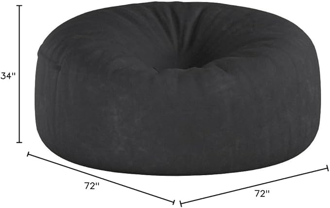 Chill Sack Bean Bag Chair: Giant 6' Memory Foam Furniture Bean Bag - Big Sofa with Soft Micro Fiber Cover, Charcoal