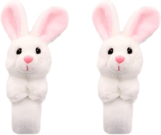 2pcs Easter Rabbit Stuffed Animal Slap Bracelets, Cute Easter Slap Bracelets Plush Animals Slap Bands Easter Snap Bracelets Gifts for Birthday Party Christmas