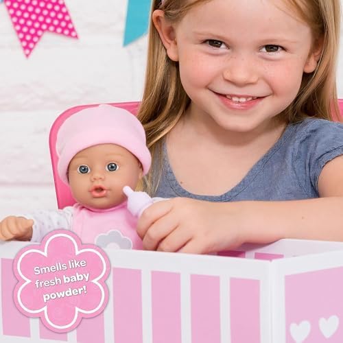 Adora Amazon Exclusive Sweet Babies Collection, 11” Soft and Cuddly Girl Baby Doll | Machine Washable, Birthday Gift For Ages 1+ - Baby Blossom, Pink/White