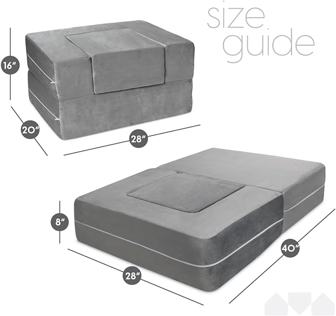 Milliard Kids Couch - Modular Kids Sofa for Toddler and Baby Playroom/Bedroom Furniture (Grey Small)