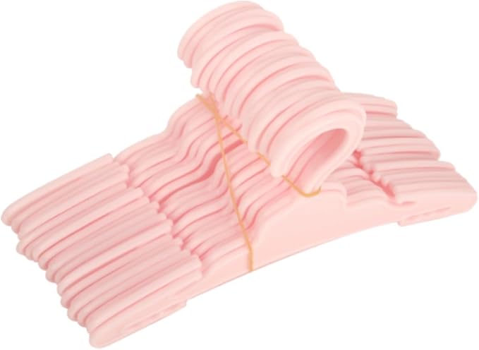 20 Pcs Doll Hangers for 18 inch Doll Clothes, Pink Doll Hangers, Sturdy Doll Hangers Accessories, Work Great with Rod Less Than 1/2 inch Diameter, Made of Safe ABS Plastic