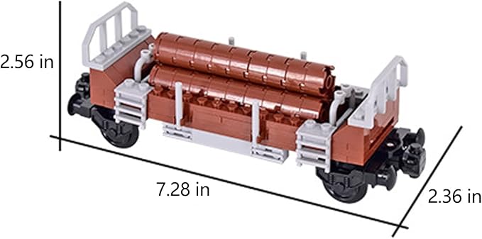6IN1 City Freight Train Car Building Set, DIY Toys for Teens and Adults, Compatible with Lego 630 Building Accessory (Timber Cart)