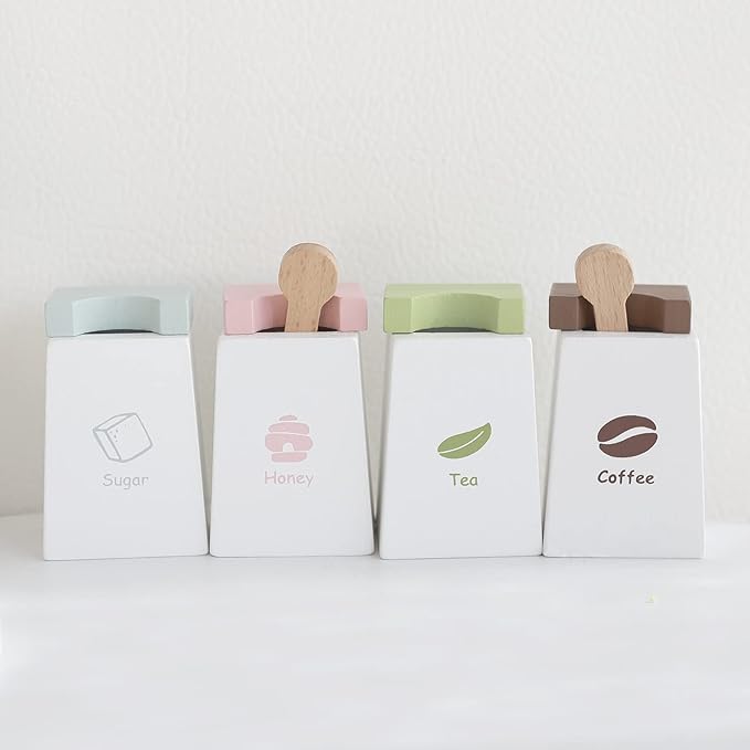 Wooden Tea Set for Little Girls Tea Party Set for Toddlers 20pcs Playset Pretend Play Tea Set Toy