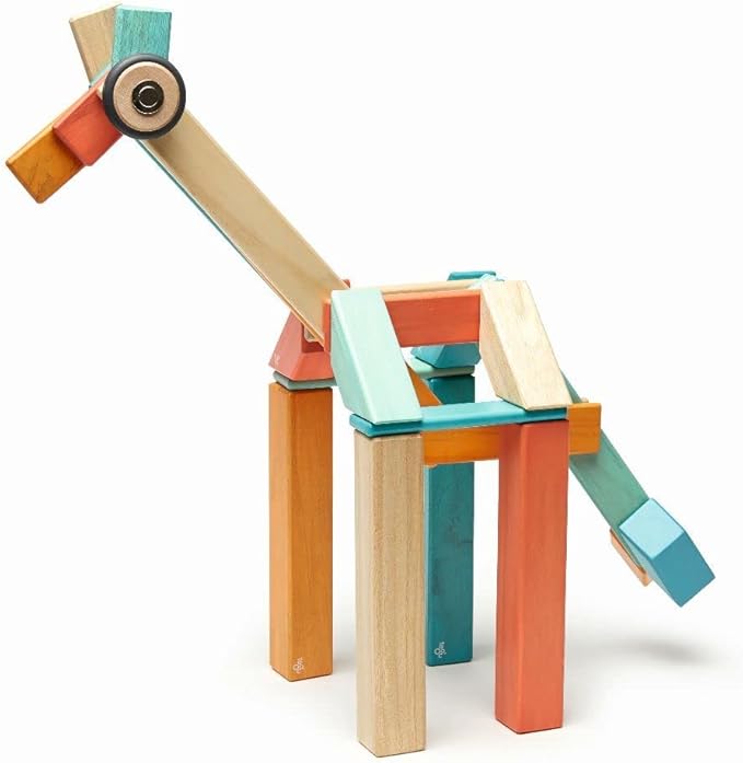 42 Piece Tegu Magnetic Wooden Block Set, Sunset, 1-99 years old